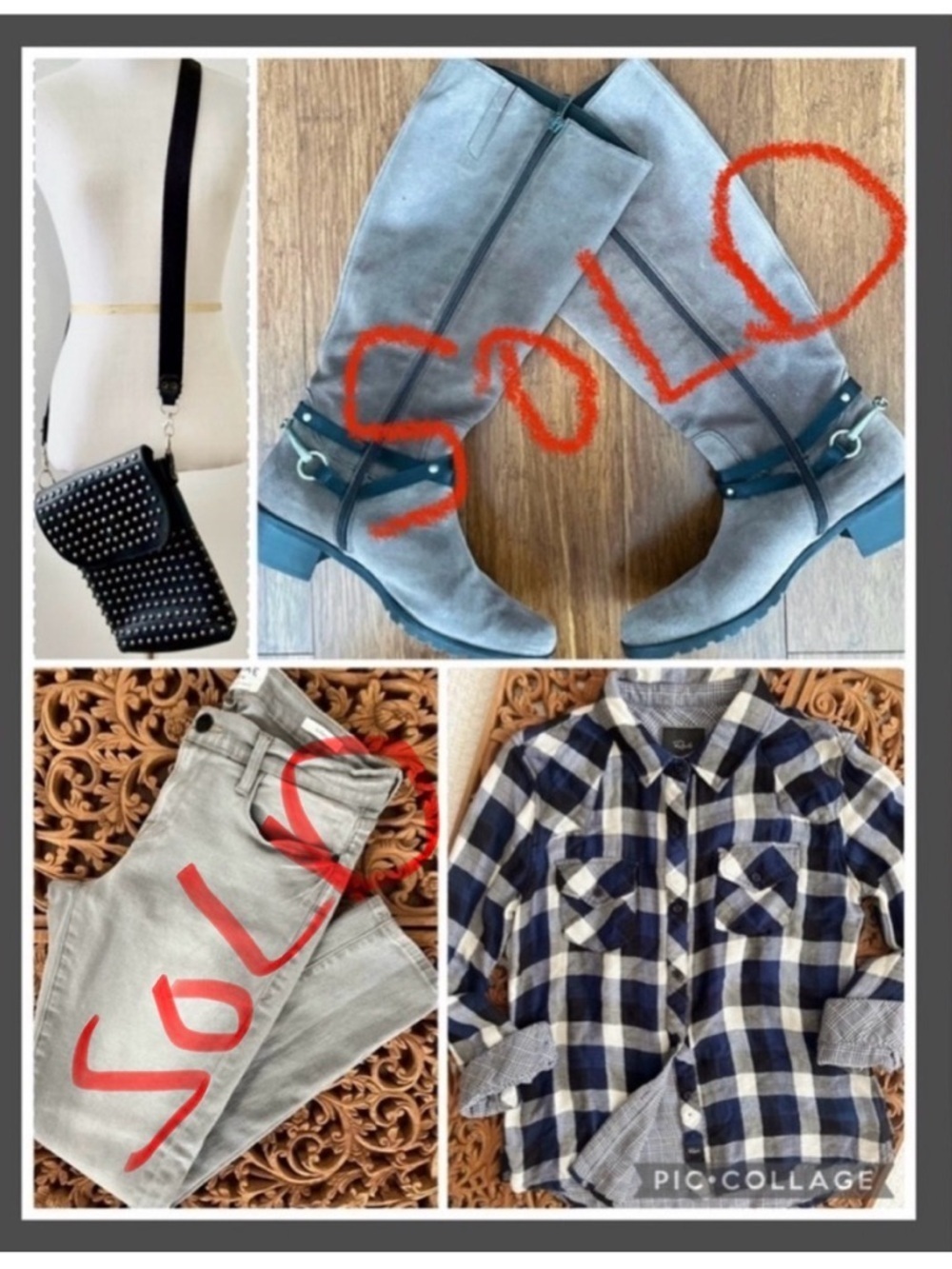 Fall Style Trends Labels For Less Frame Rails Studded Rocker Biker Style - Picture 2 of 4